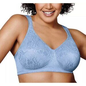 Playtex Bra 38DDD 4745 Wirefree 18 Hour Ultimate Lift & Support Zen Blue